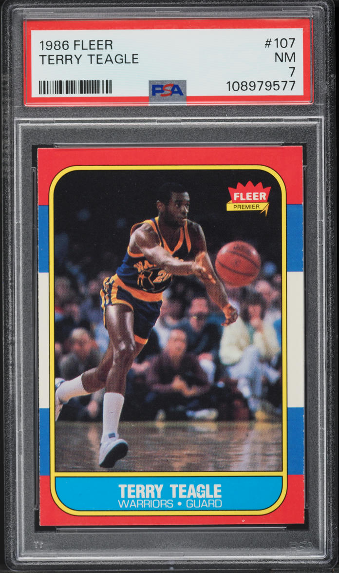 1986 Fleer Basketball Terry Teagle #107 PSA 7 NRMT