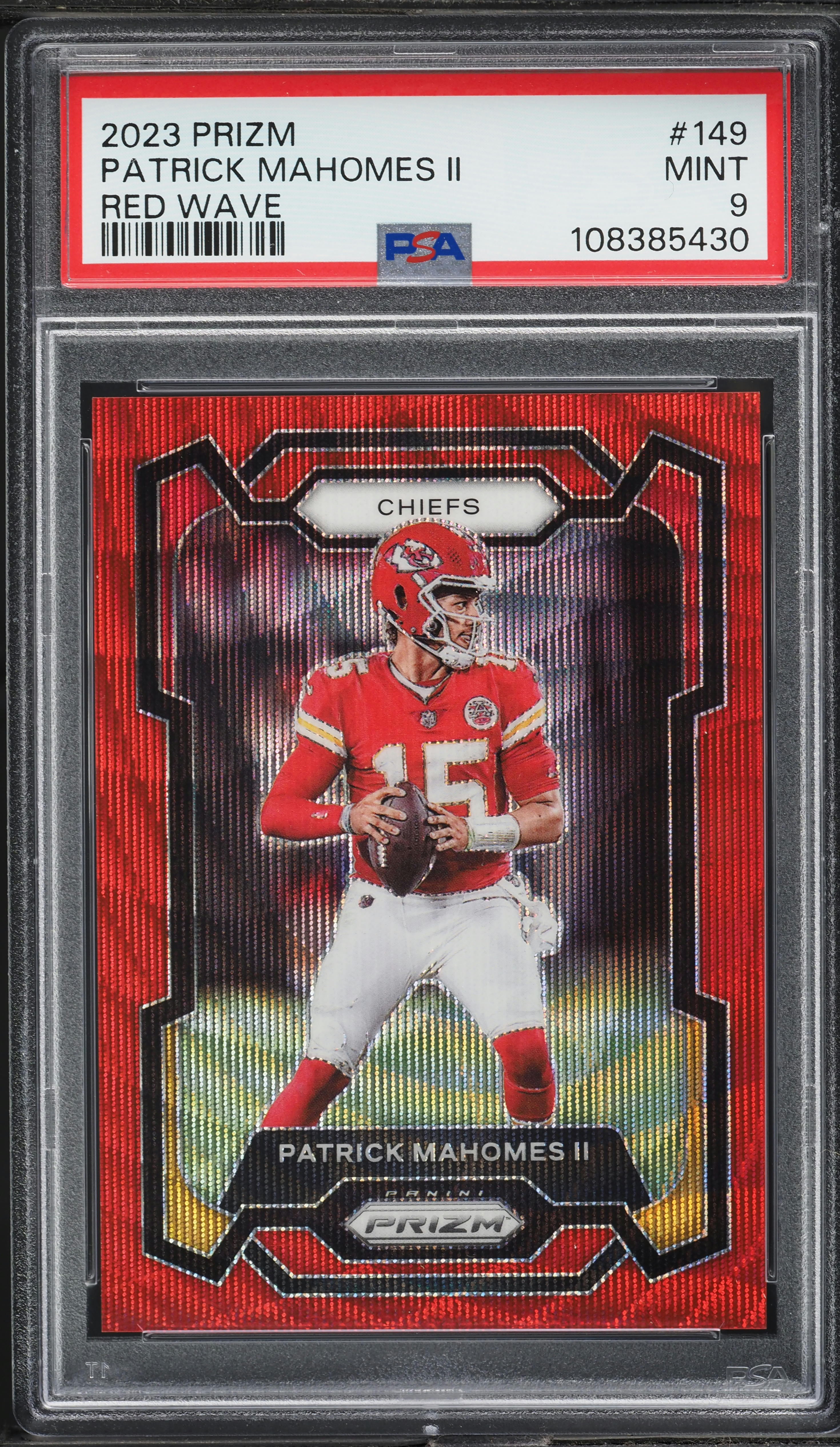 2023 Panini Prizm Red Wave Patrick Mahomes II /149 #149 PSA 9 MINT