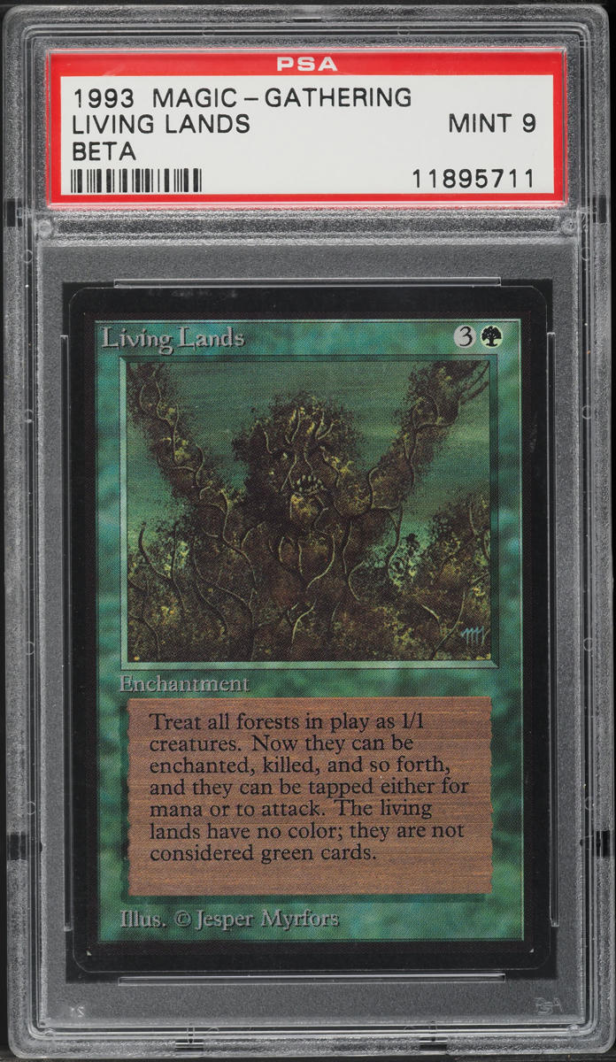 1993 Magic The Gathering MTG Beta Living Lands PSA 9 MINT