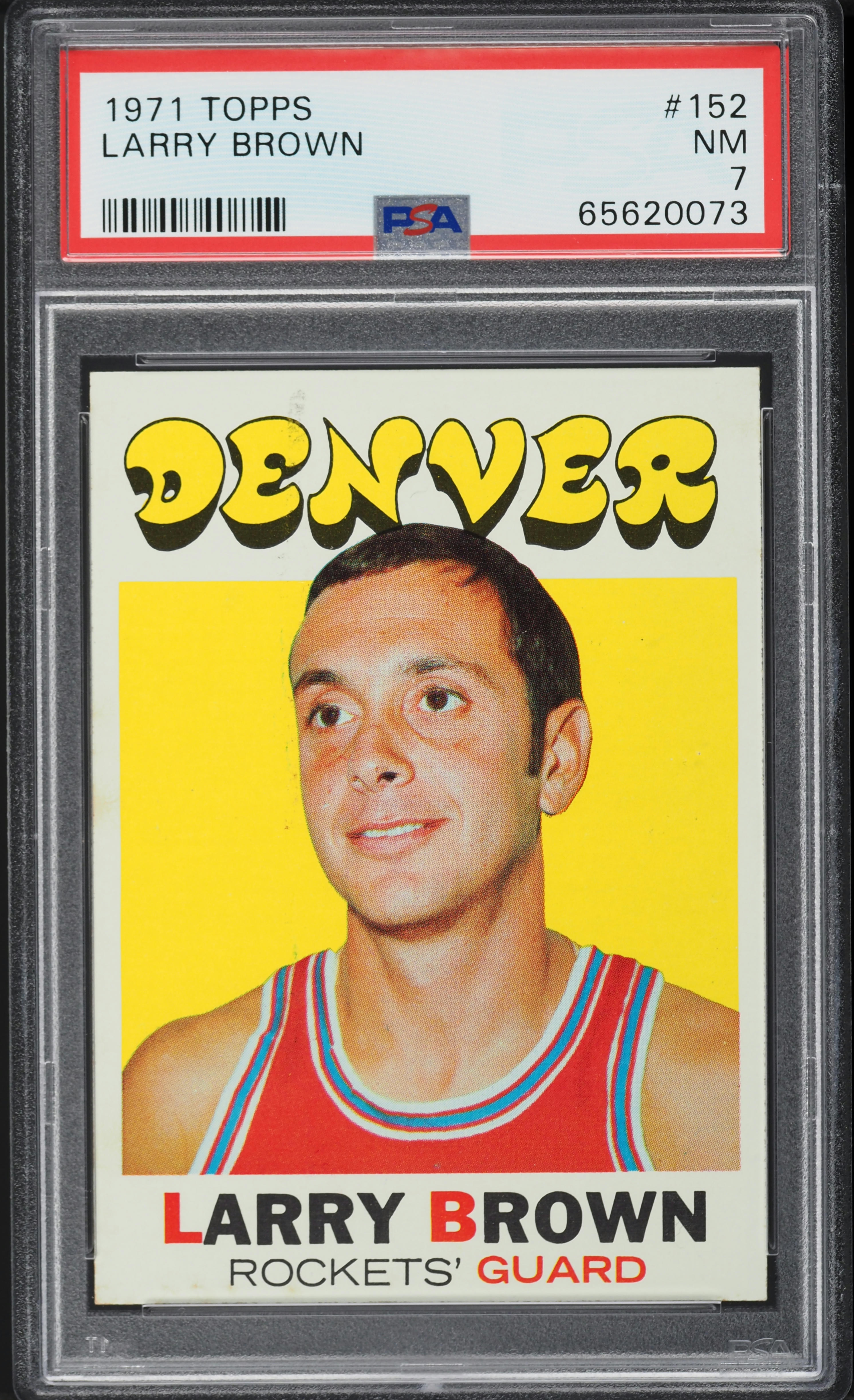 1971 Topps Basketball Larry Brown ROOKIE #152 PSA 7 NRMT