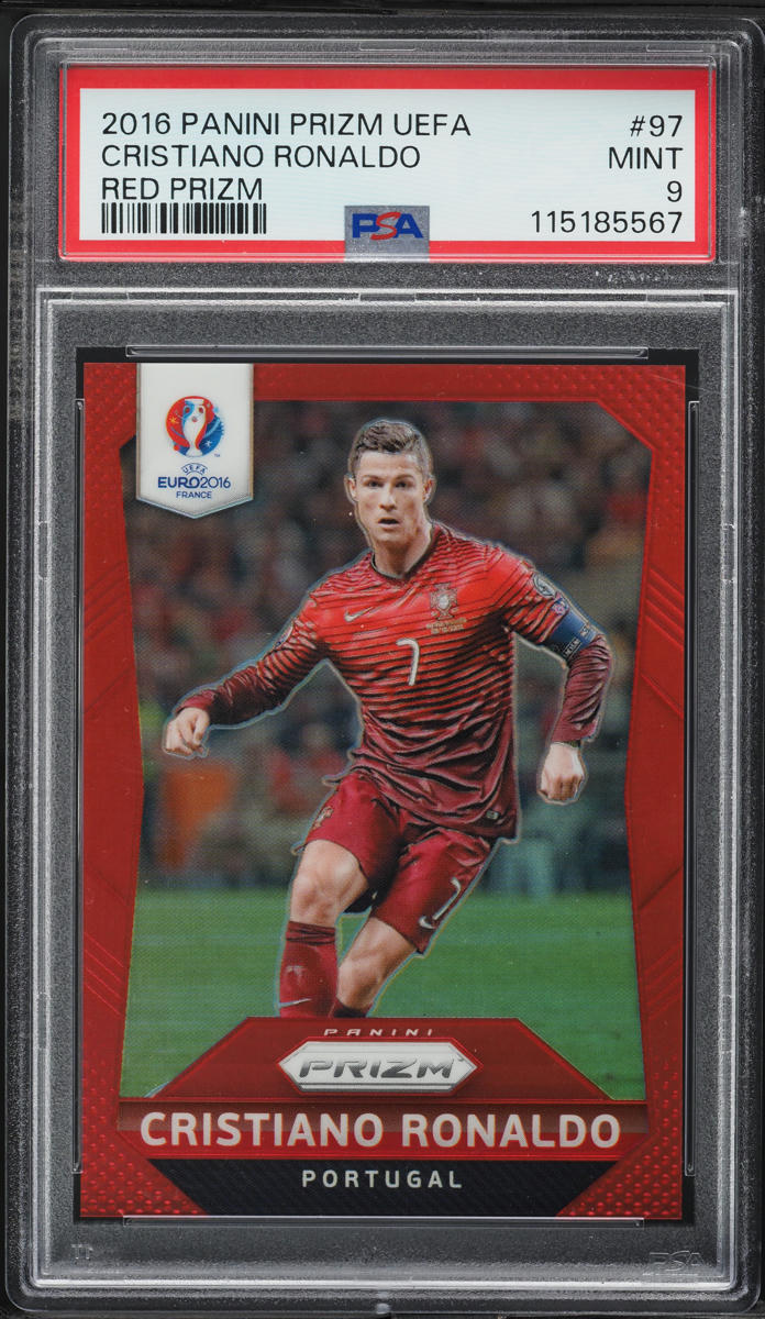 2016 Panini Prizm UEFA Red Cristiano Ronaldo /149 #97 PSA 9 MINT