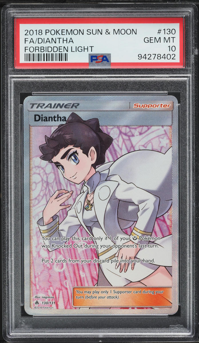 2018 Pokemon Sun & Moon Forbidden Light Full Art Diantha #130 PSA 10 GEM MINT