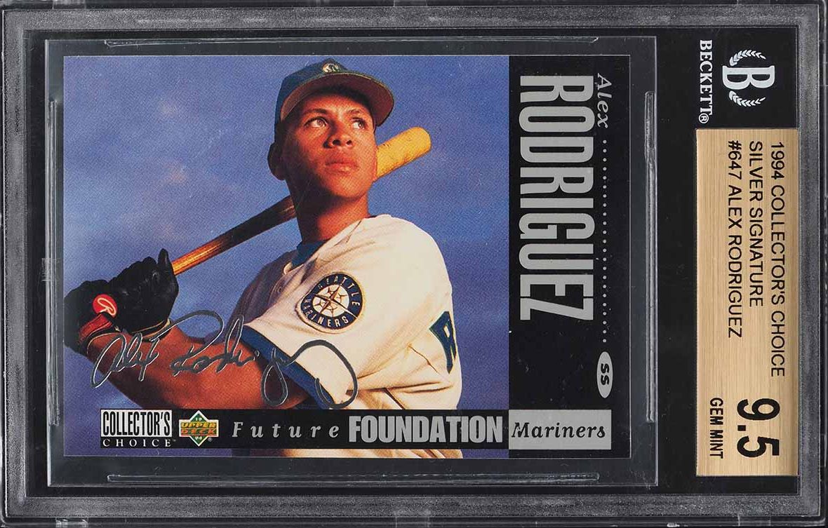 1994 Collector's Choice Silver Signature Alex Rodriguez ROOKIE #647 BGS 9.5 GEM
