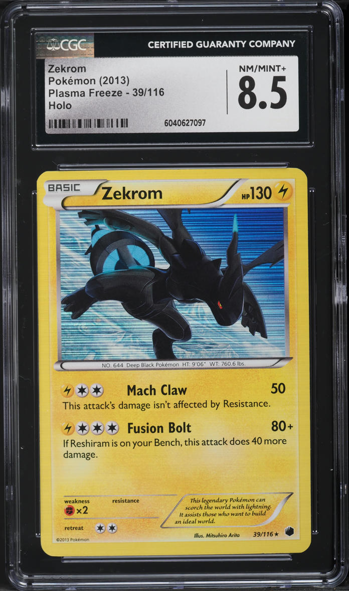 2013 Pokemon Black & White Plasma Freeze Holo Zekrom #39 CGC 8.5 NM-MT+