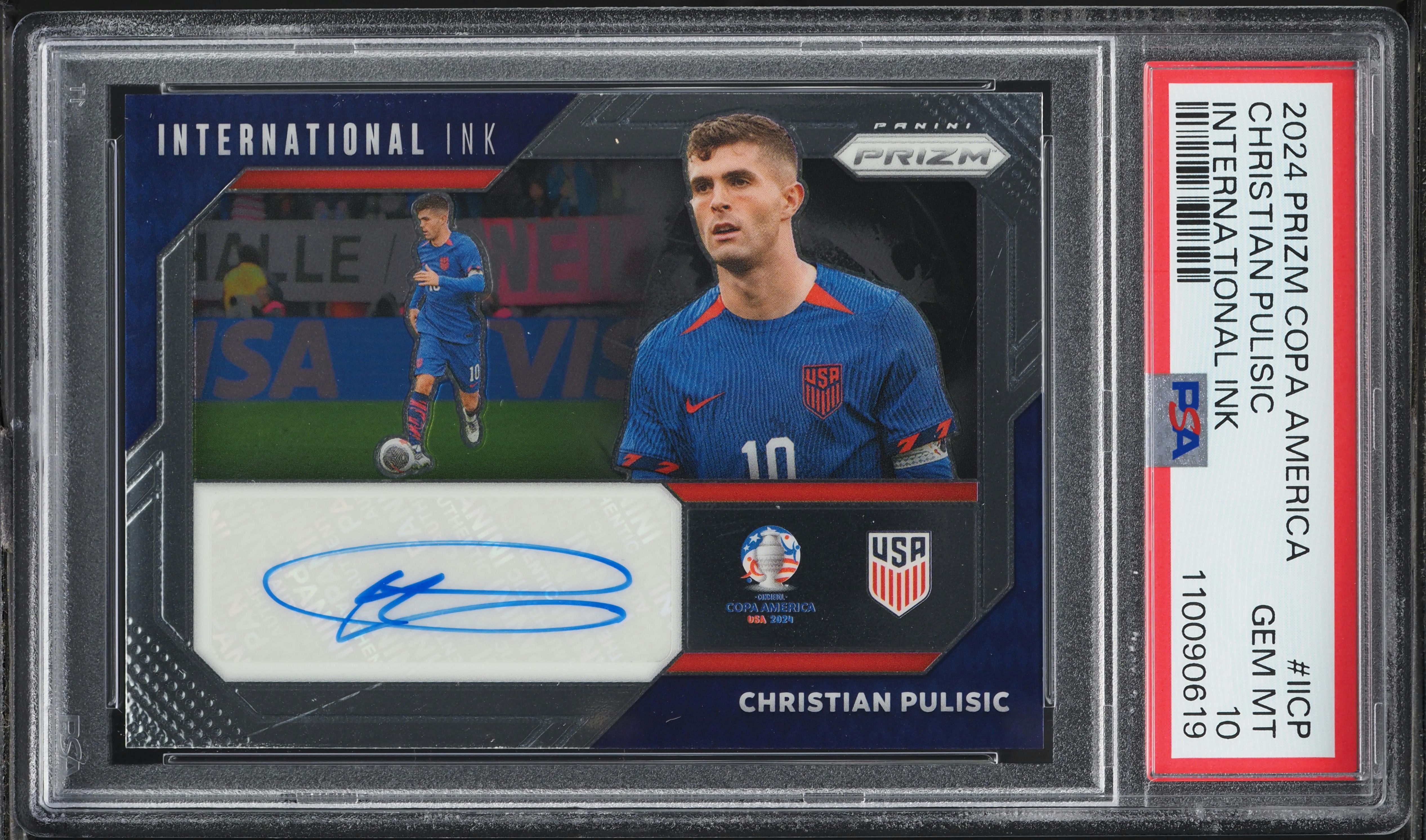 2024 Panini Prizm Copa International Ink Christian Pulisic AUTO #IICP PSA 10