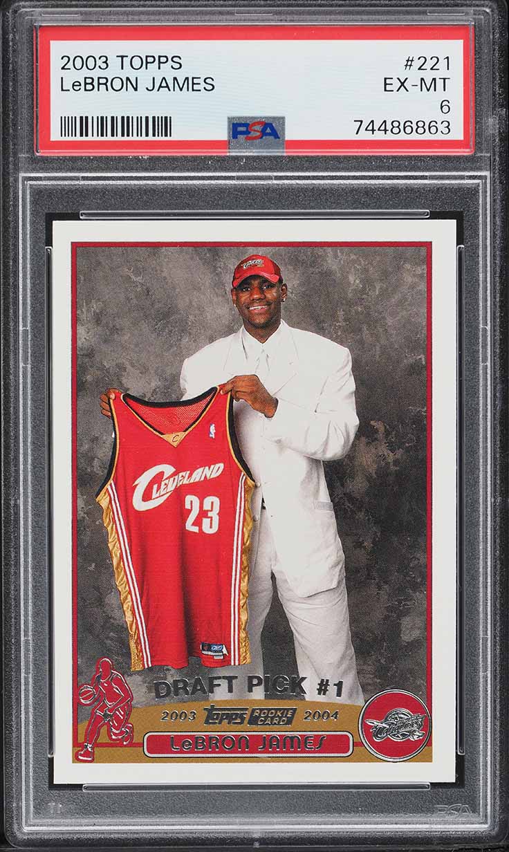 2003 Topps Basketball LeBron James ROOKIE #221 PSA 6 EXMT