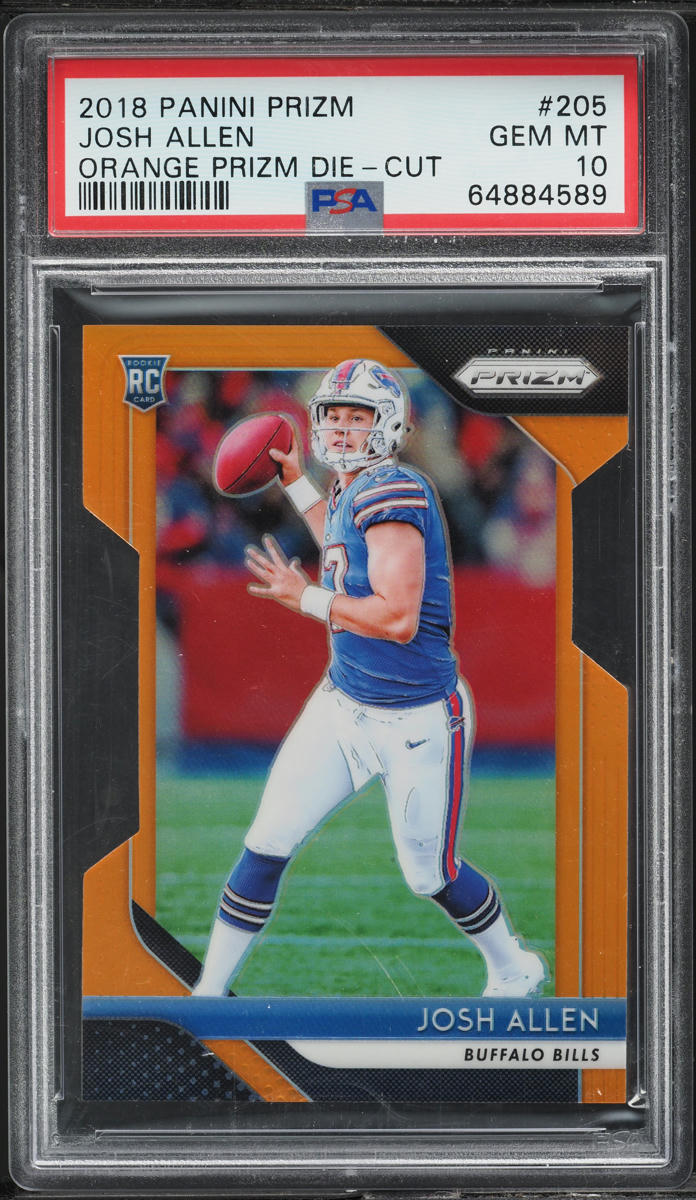 2018 Panini Prizm Orange Die-Cut Josh Allen ROOKIE /249 #205 PSA 10 GEM MINT