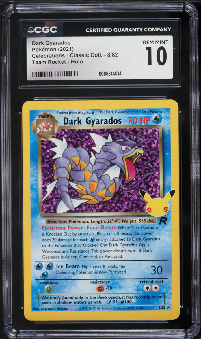 2021 Pokemon SWSH Celebrations Classic Holo Dark Gyarados #8 CGC 10 GEM MINT