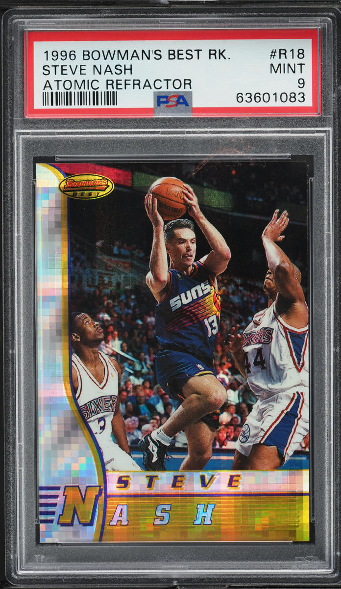 1996 Bowman's Best Atomic Refractor Steve Nash ROOKIE #R18 PSA 9 MINT