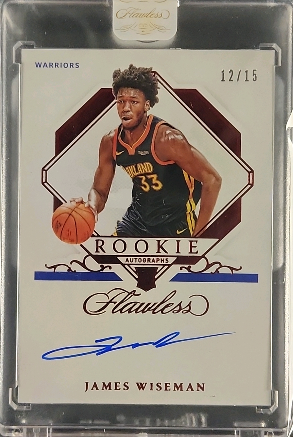 2020 Panini Flawless Ruby James Wiseman ROOKIE AUTO /15 #FRA-WIS MBA AUTH