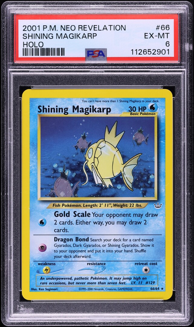 2001 Pokemon Neo Revelation Holo Shining Magikarp #66 PSA 6 EXMT