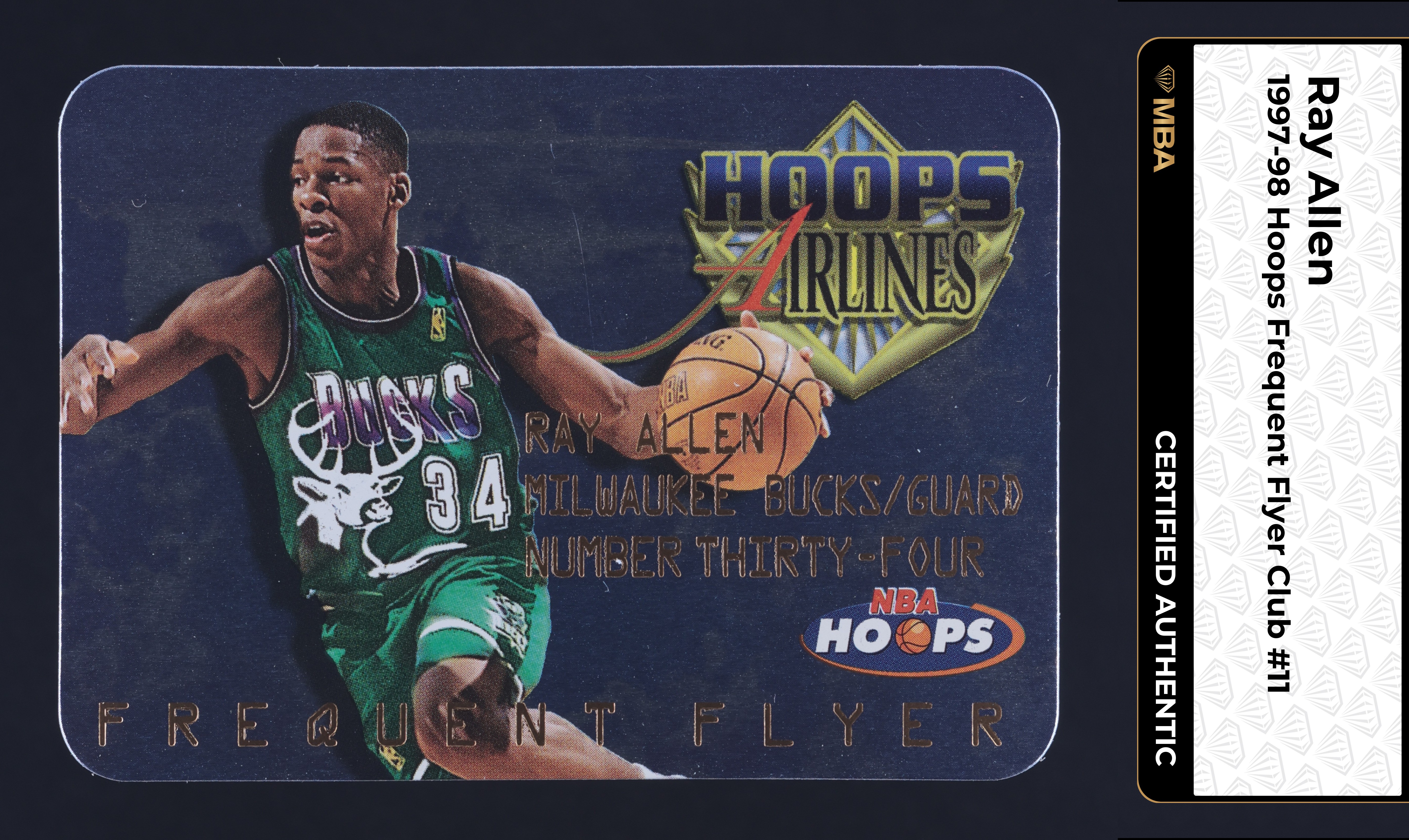1997 Hoops Frequent Flyer Club Ray Allen #11 MBA AUTH