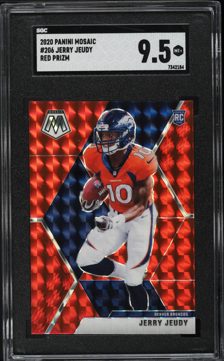 2020 Panini Mosaic Red Prizm Jerry Jeudy ROOKIE #206 SGC 9.5 MINT+