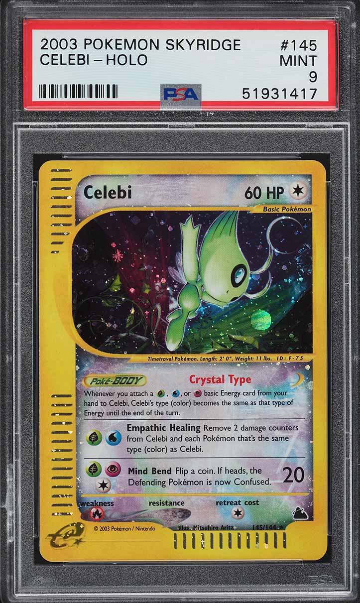 2003 Pokemon Skyridge Holo Crystal Celebi #145 PSA 9 MINT