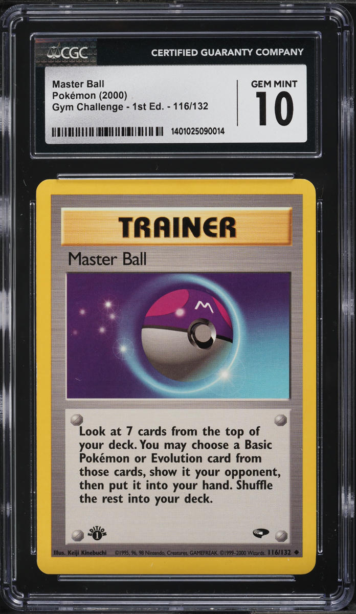 2000 Pokemon Gym Challenge 1st Edition Master Ball #116 CGC 10 GEM MINT