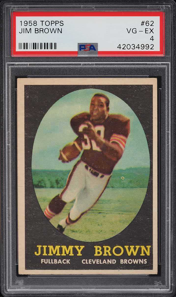 1958 Topps Football Jim Brown ROOKIE #62 PSA 4 VGEX