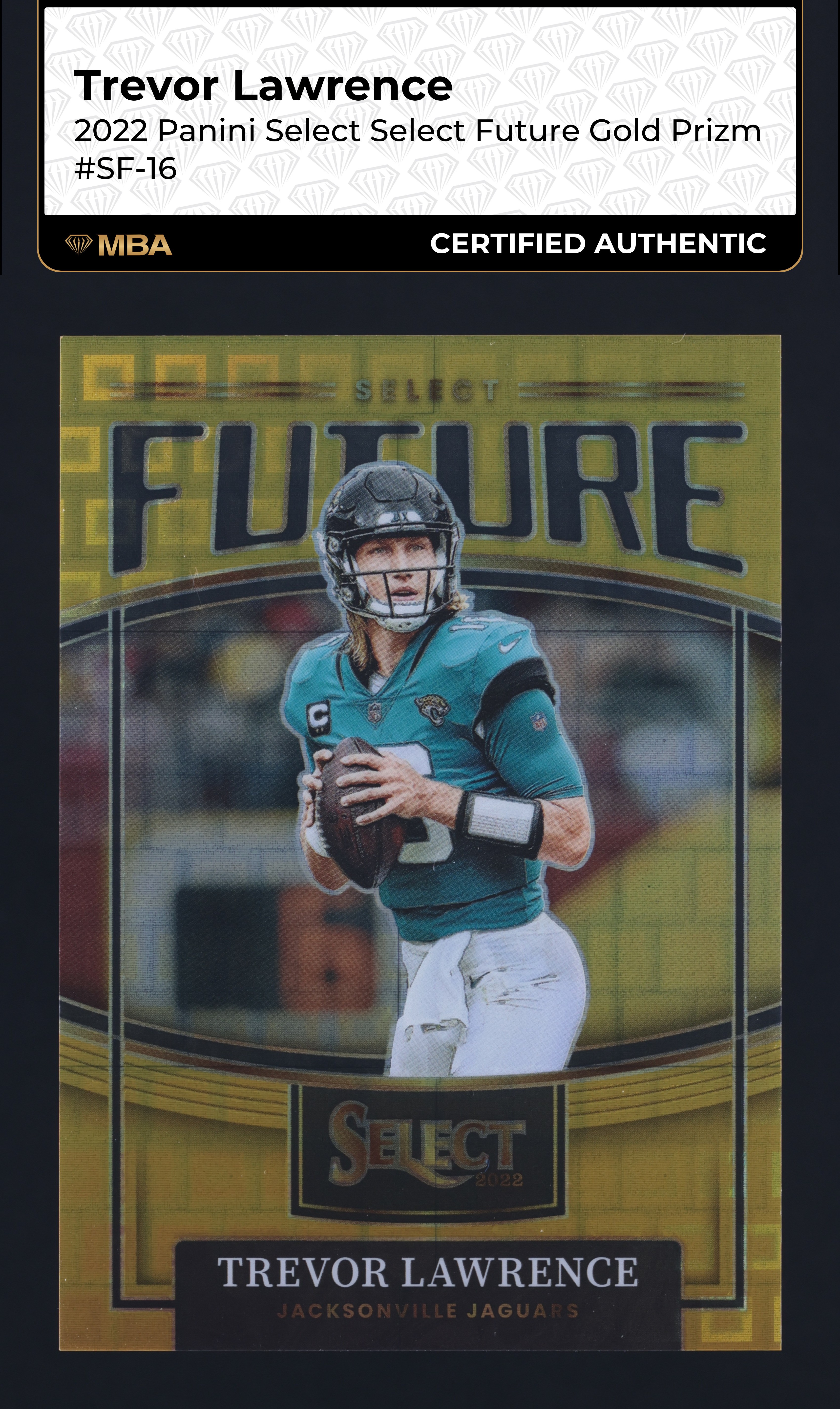 2022 Select Future Gold Prizm Trevor Lawrence /10 #SF-16 MBA AUTH