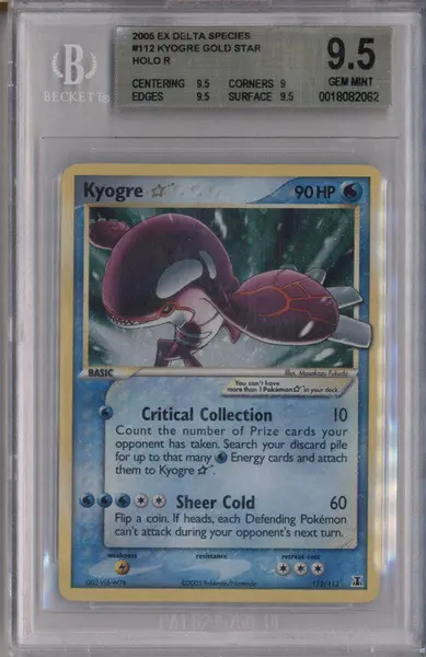 2005 Pokemon EX Delta Species #112 Kyogre Gold Star Holo BGS 9.5