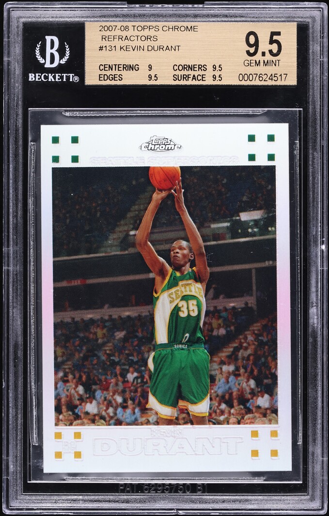 Kevin Durant 2007 Topps Chrome #131 Refractor /1499 Price Guide