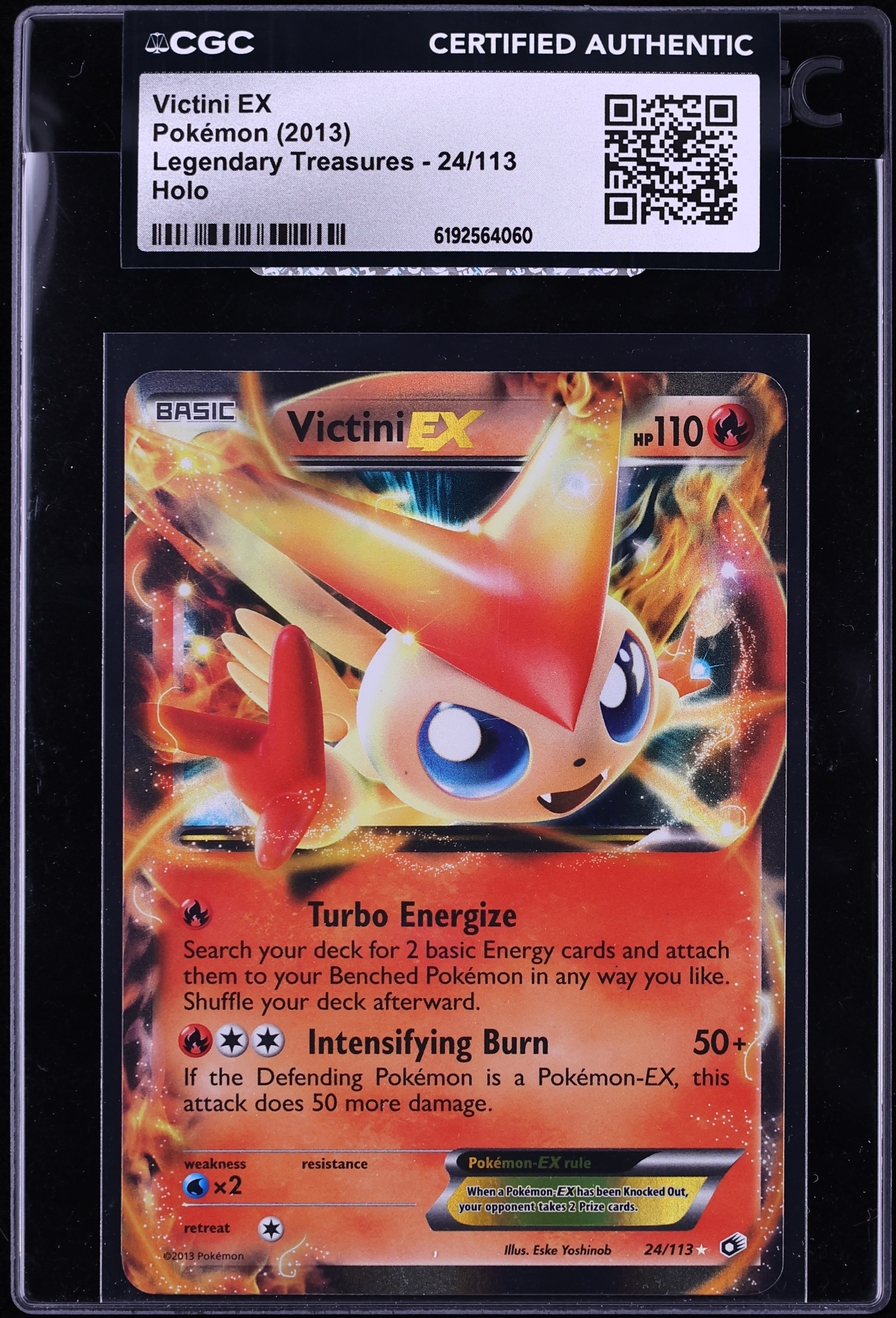 2013 Pokemon Black & White Legendary Treasures Holo Victini Ex #24 CGC AUTH