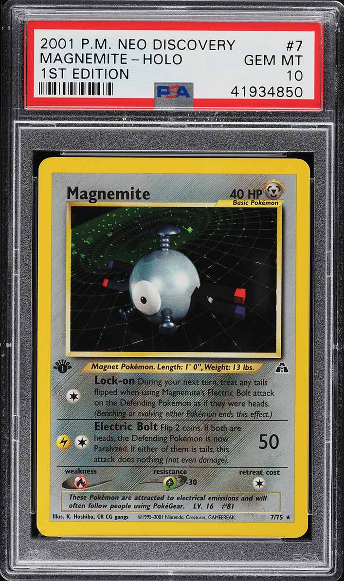 2001 Pokemon Neo Discovery 1st Edition Holo Magnemite #7 PSA 10 GEM MINT