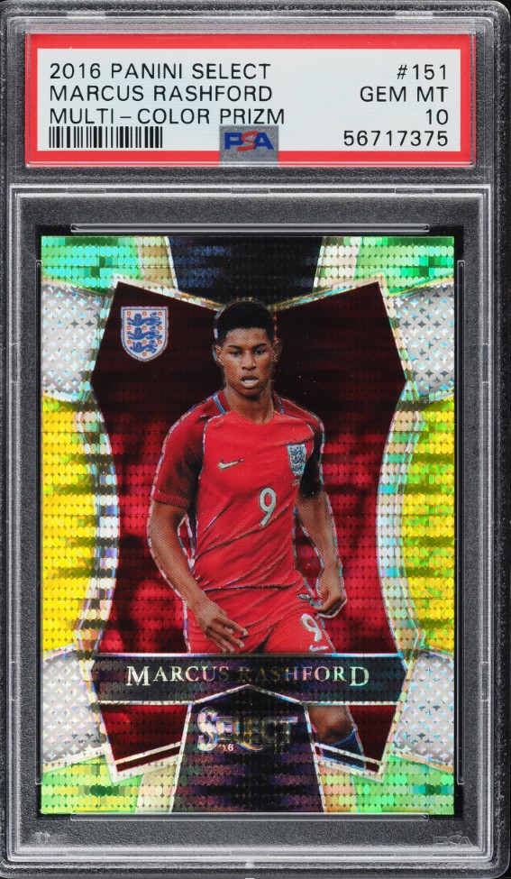 2016 Select Multi-Color Prizm Marcus Rashford ROOKIE #151 PSA 10 GEM MINT