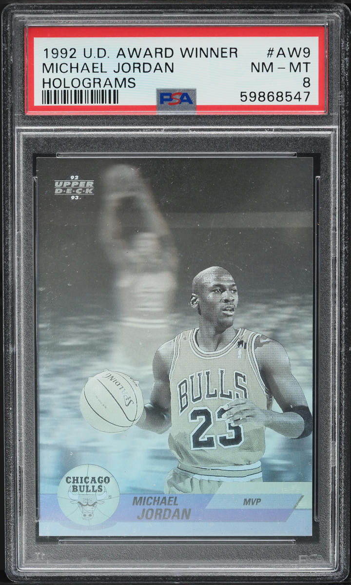 1992 Upper Deck Award Winner Hologram Michael Jordan #AW9 PSA 8 NM-MT