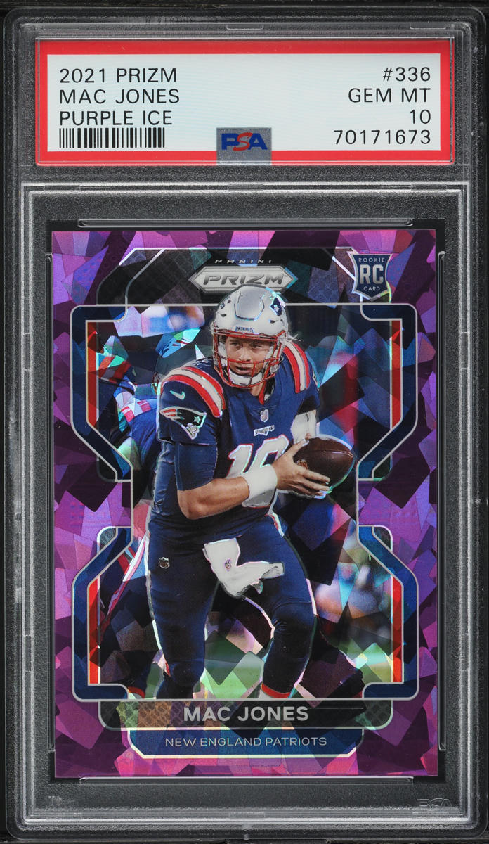 2021 Panini Prizm Purple Ice Mac Jones ROOKIE /225 #336 PSA 10 GEM MINT
