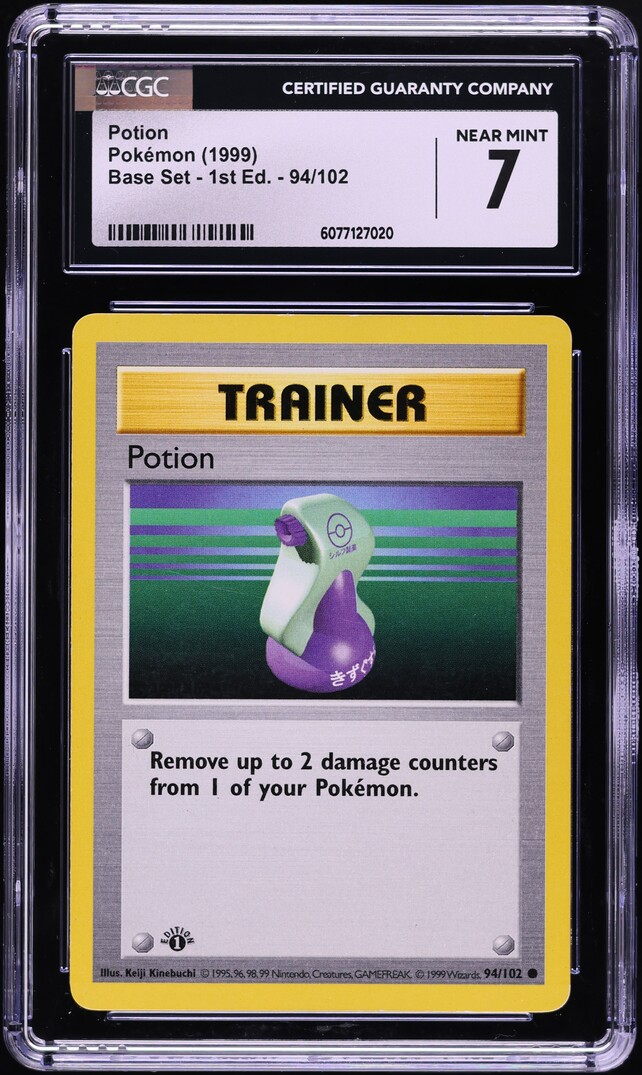 1999 Pokemon Base Set Shadowless 1st Edition Potion Trank #94 CGC 7 NRMT