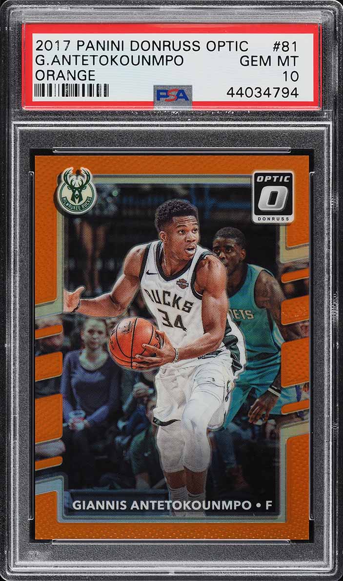 2017 Donruss Optic Orange Giannis Antetokounmpo /199 #81 PSA 10 GEM MINT