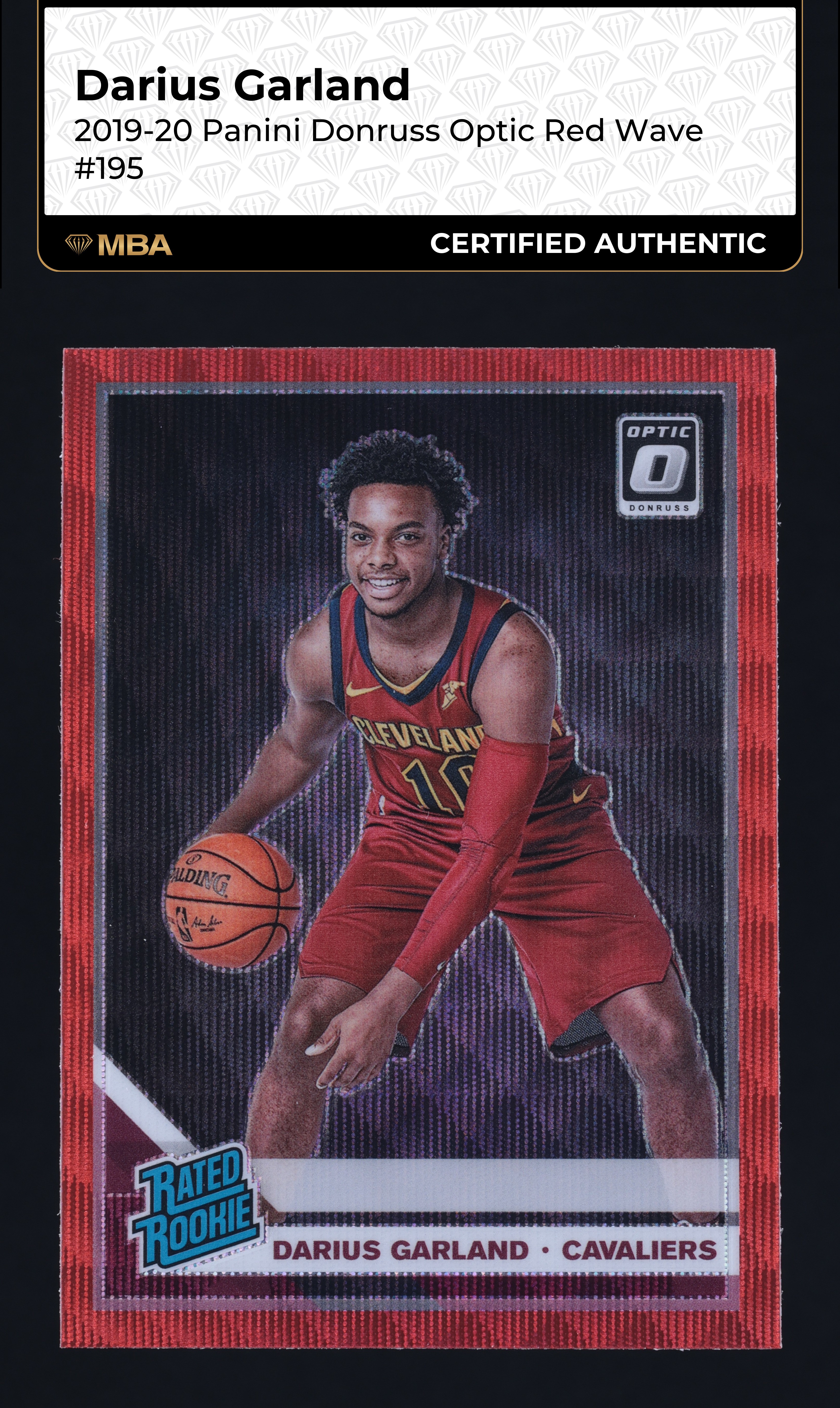 2019 Donruss Optic Red Wave Darius Garland ROOKIE #195 MBA AUTH