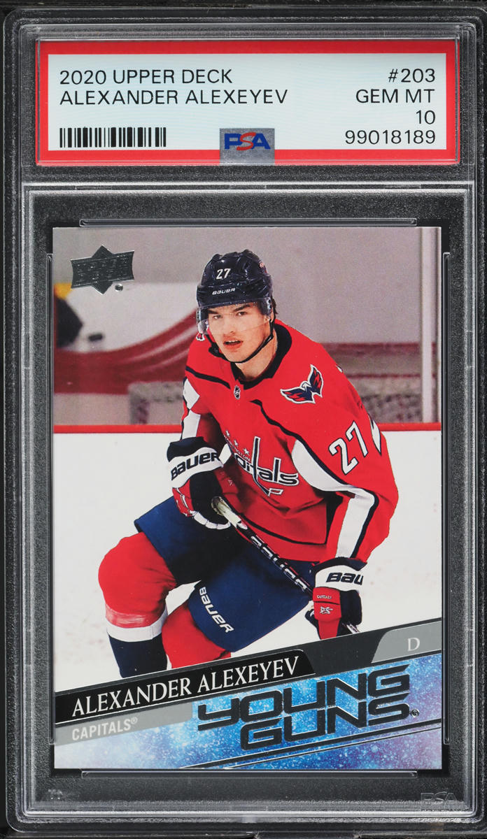 2020 Upper Deck Young Guns Alexander Alexeyev ROOKIE #203 PSA 10 GEM MINT