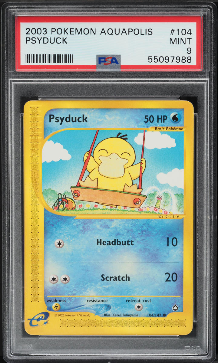 2003 Pokemon Aquapolis Psyduck #104 PSA 9 MINT