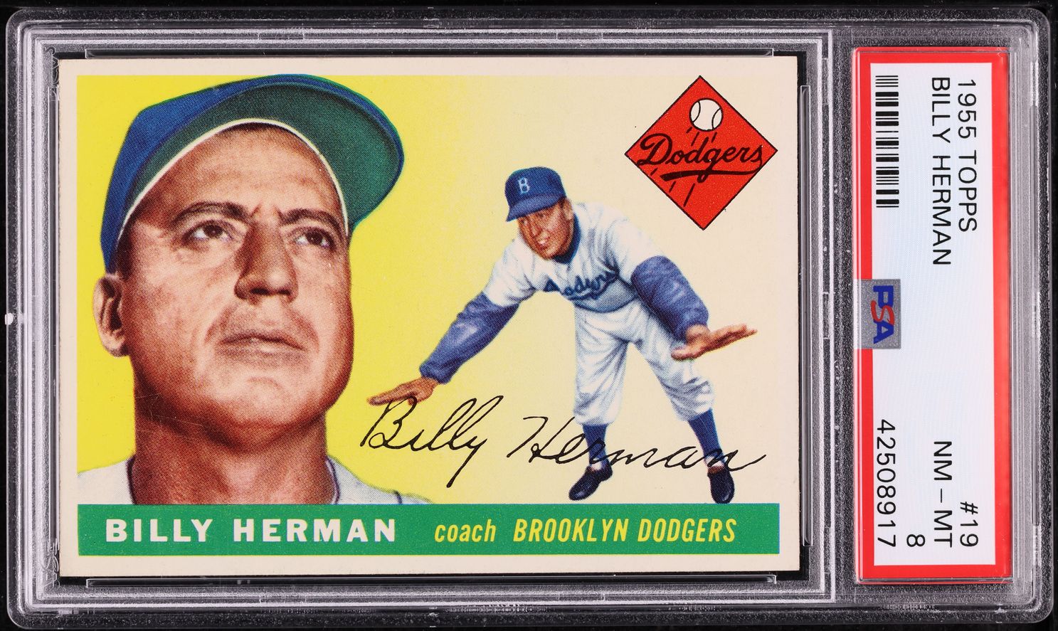 1955 Topps Billy Herman #19 PSA 8 NM-MT