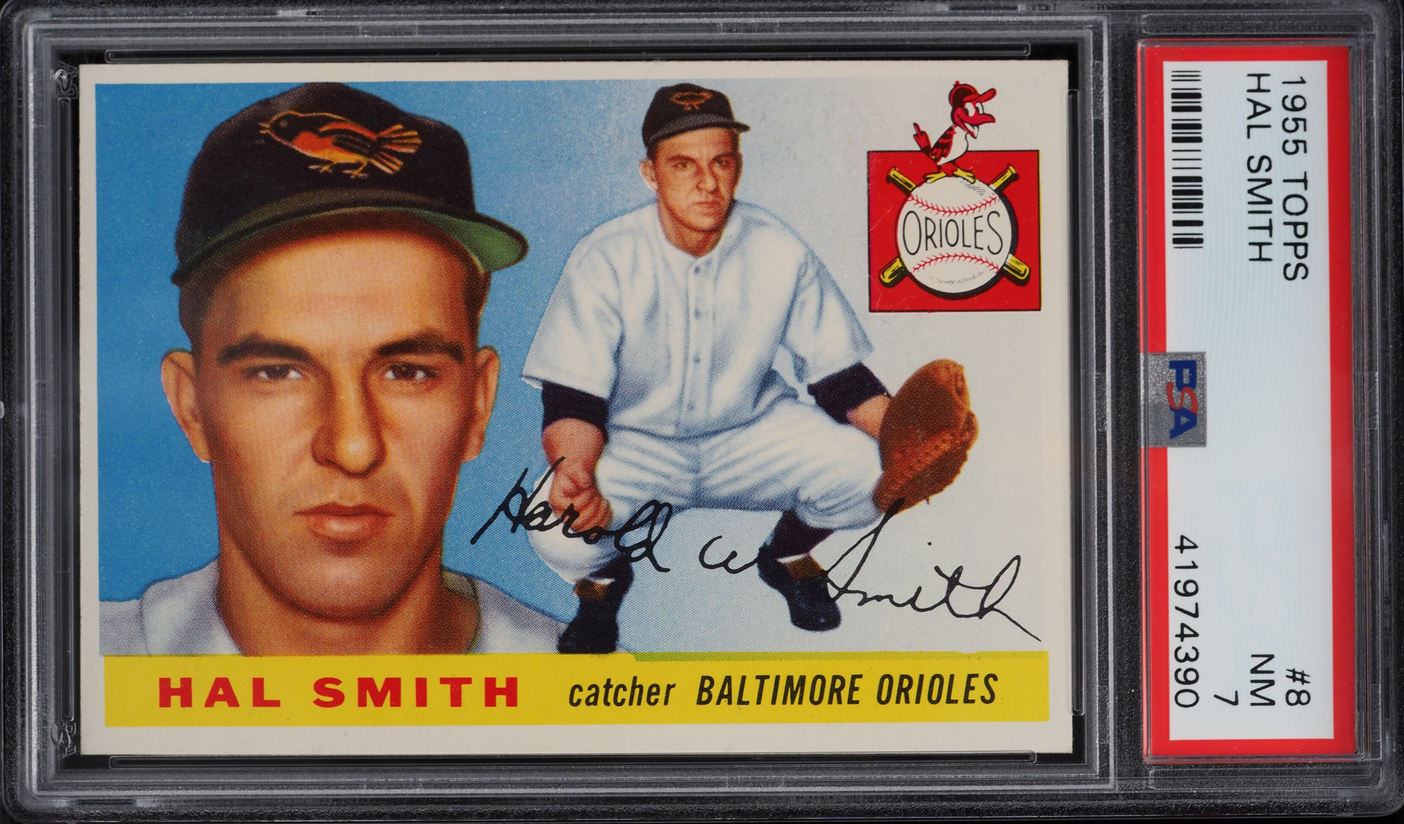 1955 Topps Hal Smith #8 PSA 7 NRMT