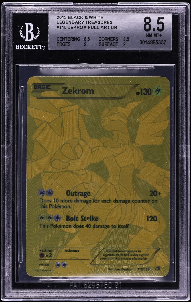2013 Pokemon BW Legendary Treasures Secret Rare Zekrom #115 BGS 8.5 NM-MT+