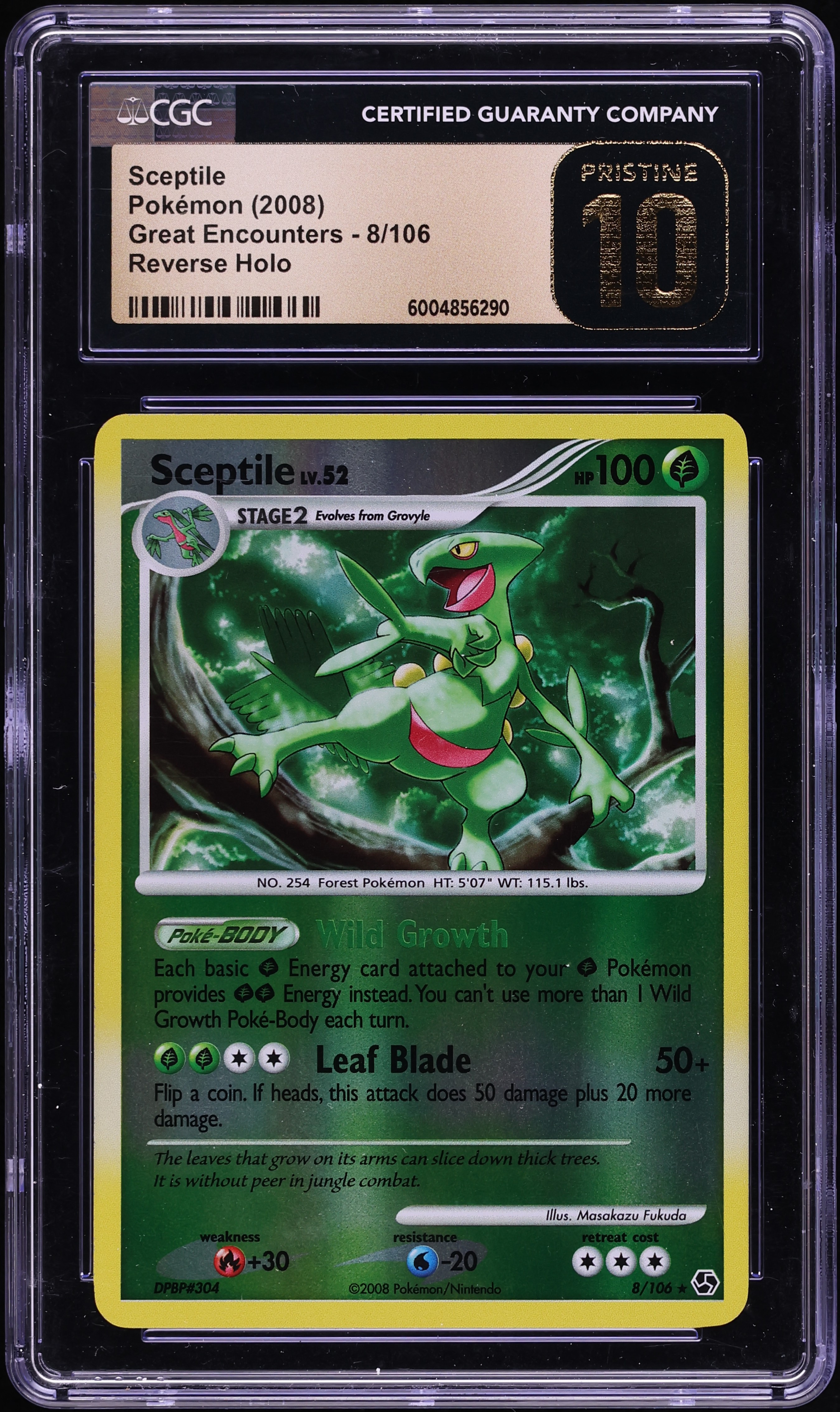 2008 Pokemon Diamond & Pearl Great Encounters Reverse Holo Sceptile #8 CGC 10 PRISTINE