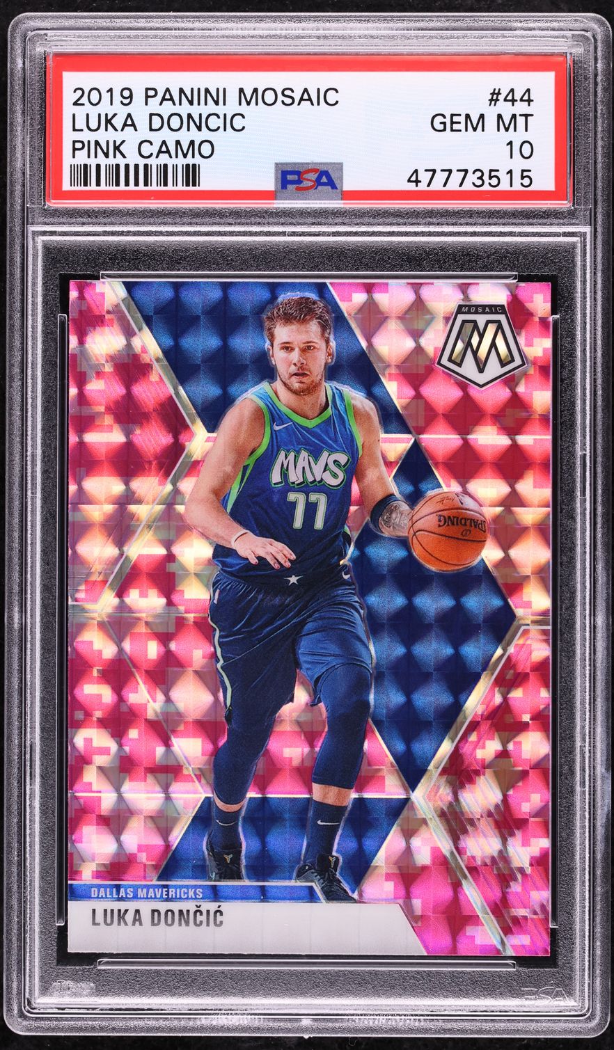 2019 Panini Mosaic Pink Camo Luka Doncic #44 PSA 10 GEM MINT