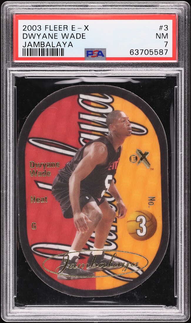 2003 Fleer E-X Jambalaya Die-Cut Dwyane Wade ROOKIE #3 PSA 7 NRMT