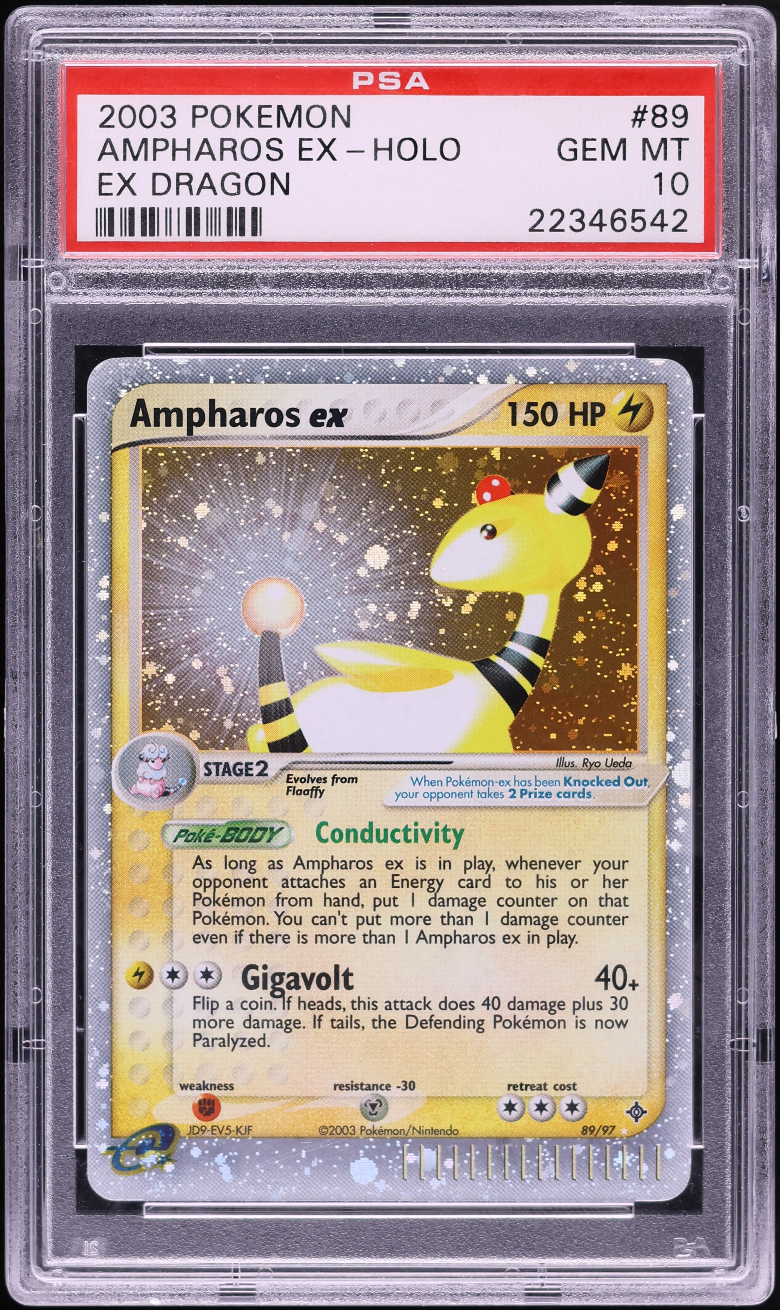 2003 Pokemon EX Dragon Holo Ampharos ex #89 PSA 10 GEM MINT