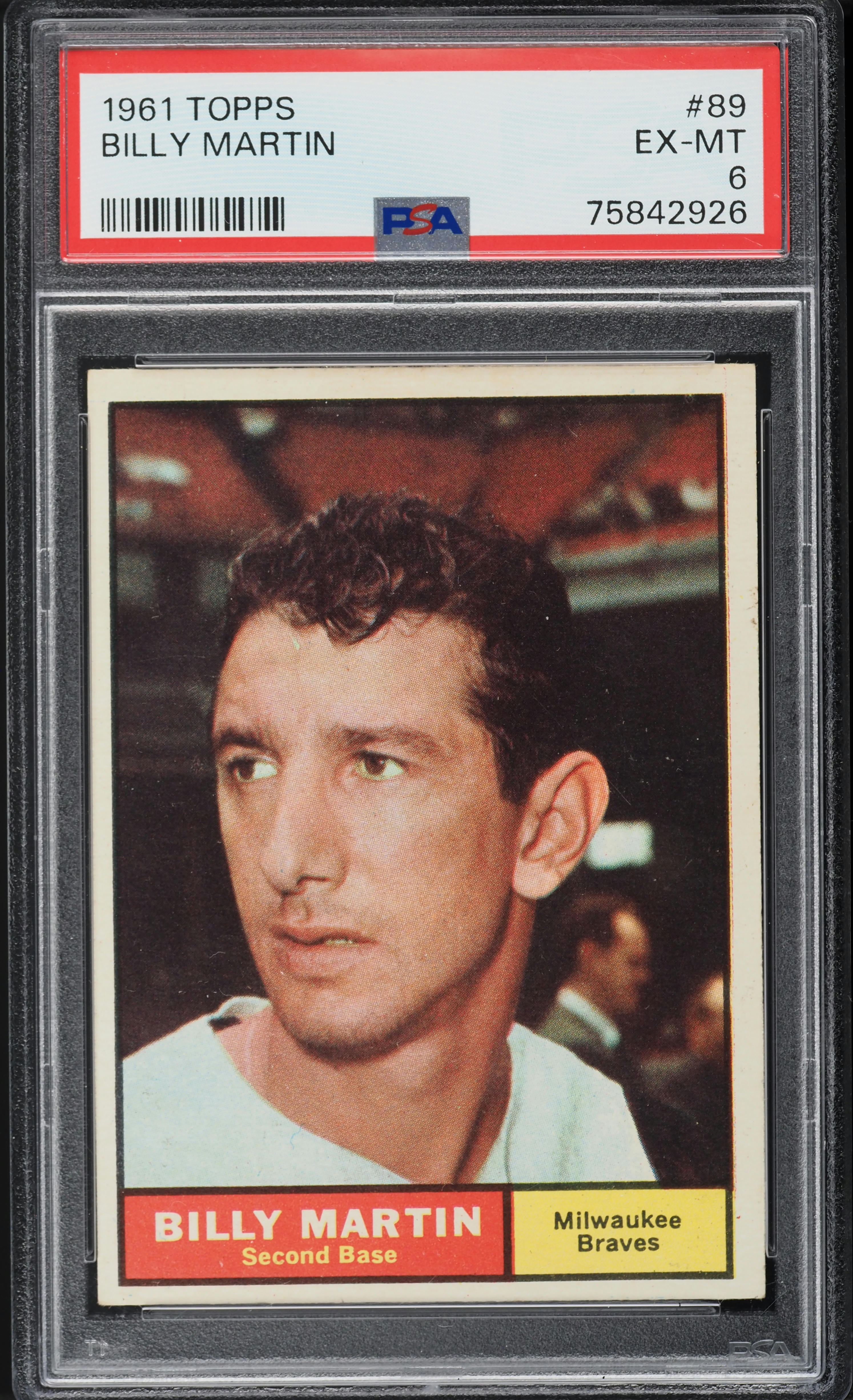 1961 Topps Billy Martin #89 PSA 6 EXMT