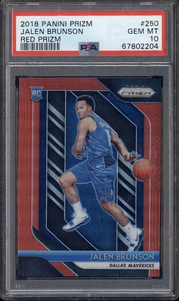 2018 Panini Prizm Red Prizm #250 Jalen Brunson RC Rookie /299 PSA 10