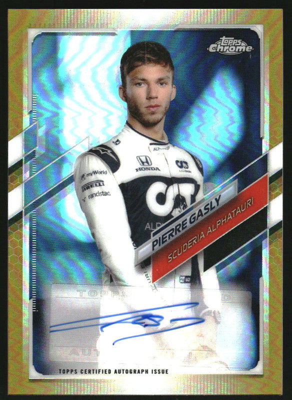 2021 Topps Chrome Formula 1 Autographs Gold Refractor Pierre Gasly Auto /50