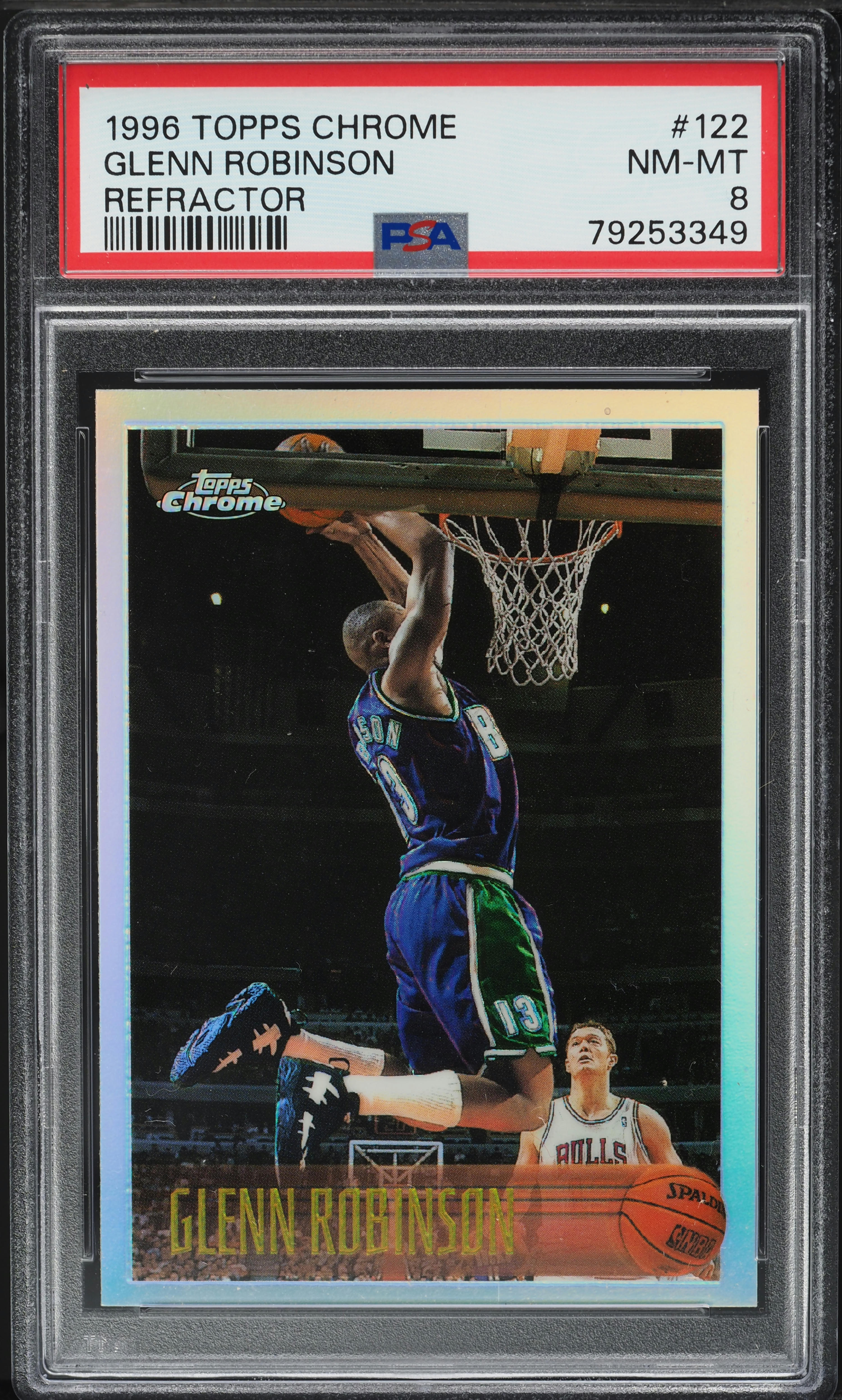 1996 Topps Chrome Refractor Glenn Robinson #122 PSA 8 NM-MT