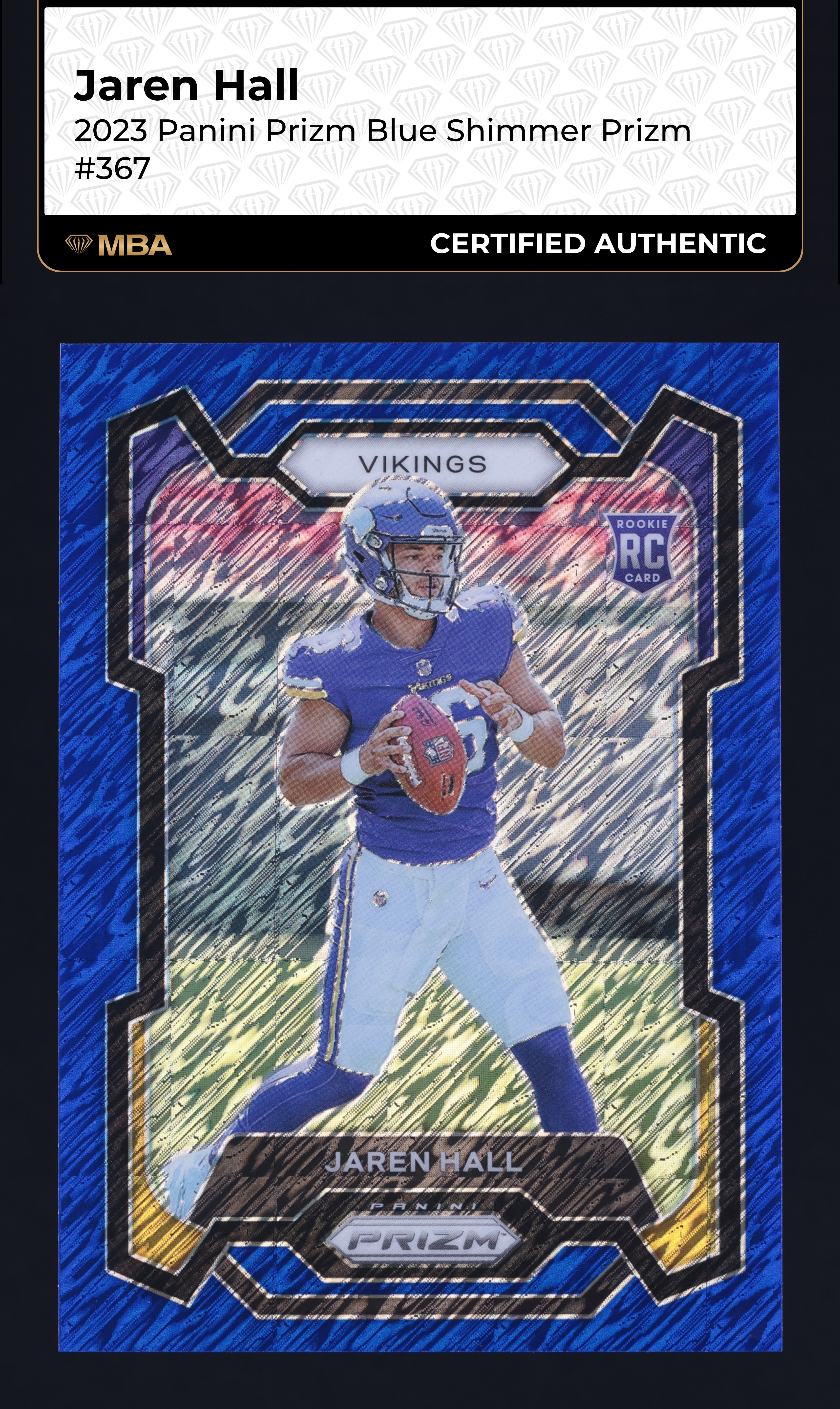 2023 Panini Prizm Blue Shimmer Jaren Hall ROOKIE /25 #367 MBA AUTH