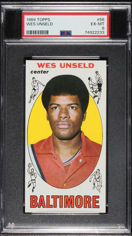 1969 Topps Basketball Wes Unseld ROOKIE #56 PSA 6 EXMT