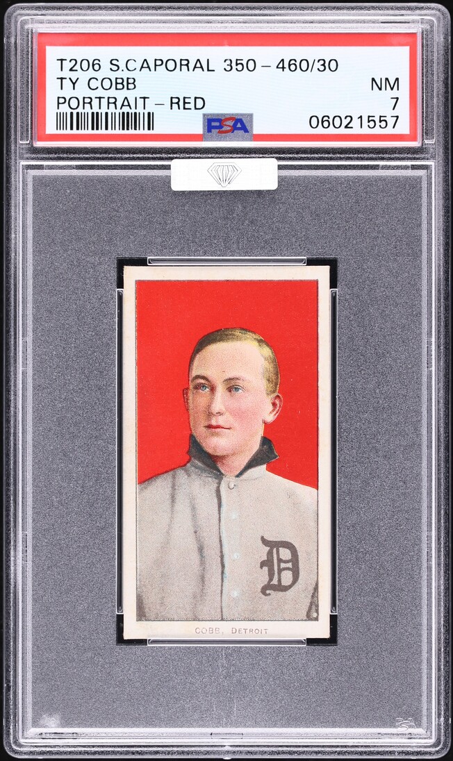 1909-11 T206 Ty Cobb RED PORTRAIT, SWEET CAPORAL PSA 7 NRMT