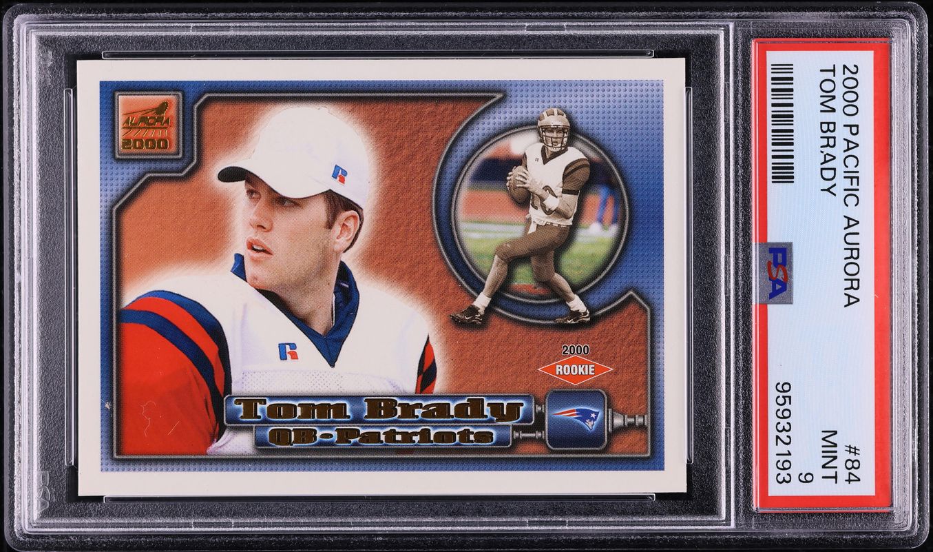 2000 Pacific Aurora Football Tom Brady ROOKIE #84 PSA 9 MINT