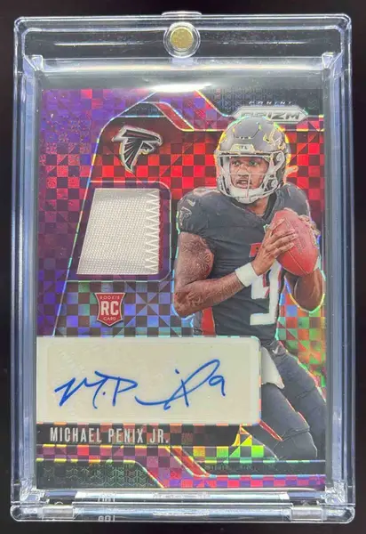 2024 Panini Prizm Rookie Patch Purple Power Michael Penix Jr. RC Auto /49