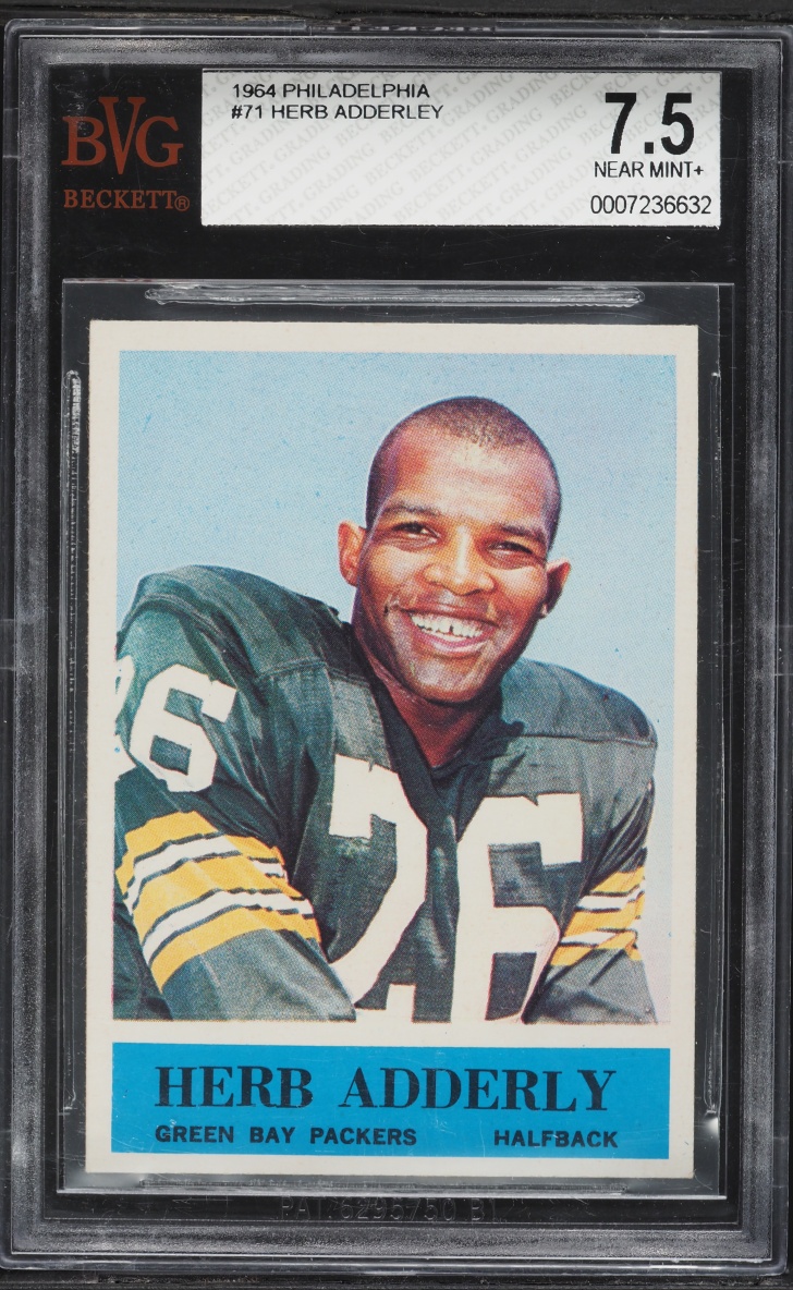 1964 Philadelphia Herb Adderley ROOKIE #71 BAS BVG 7.5 NRMT+